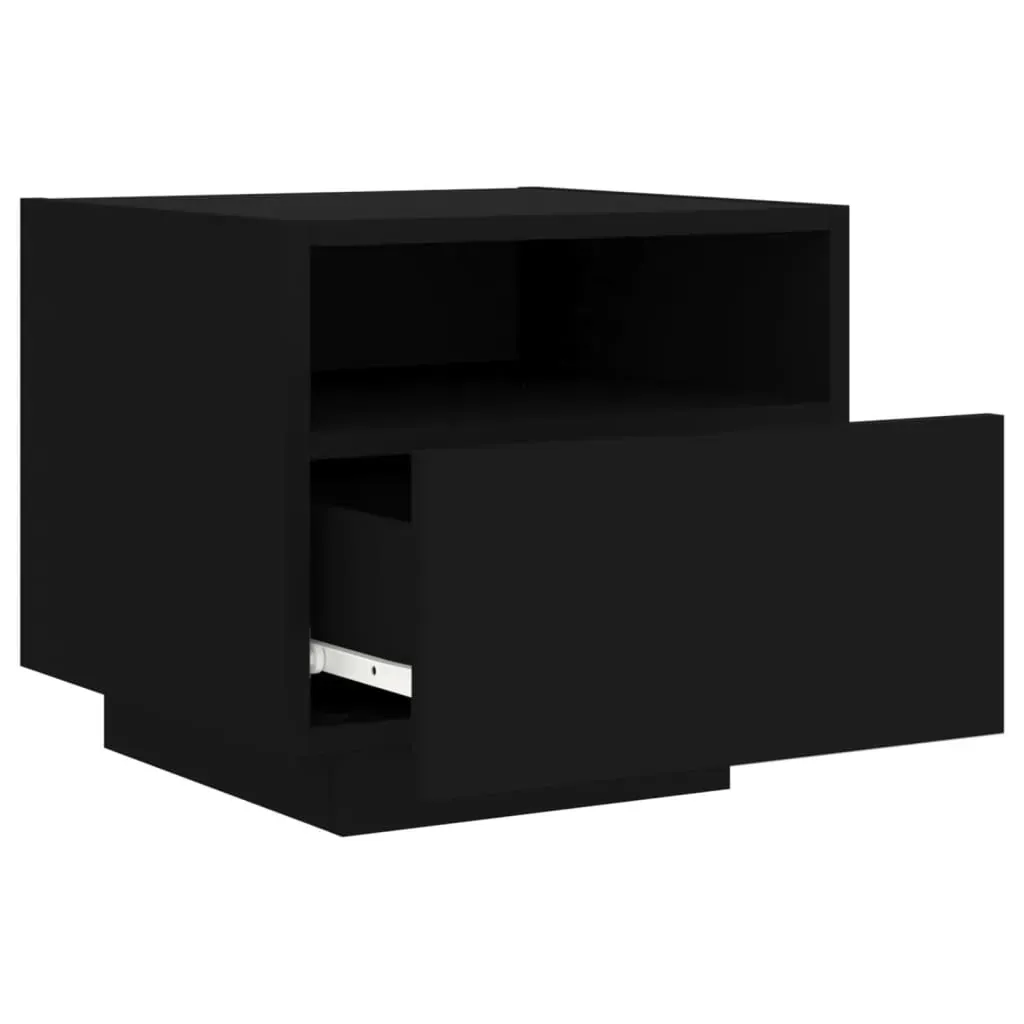 Bedside Cabinets with LED Lights 2 pcs Black 40x39x37 cm Price