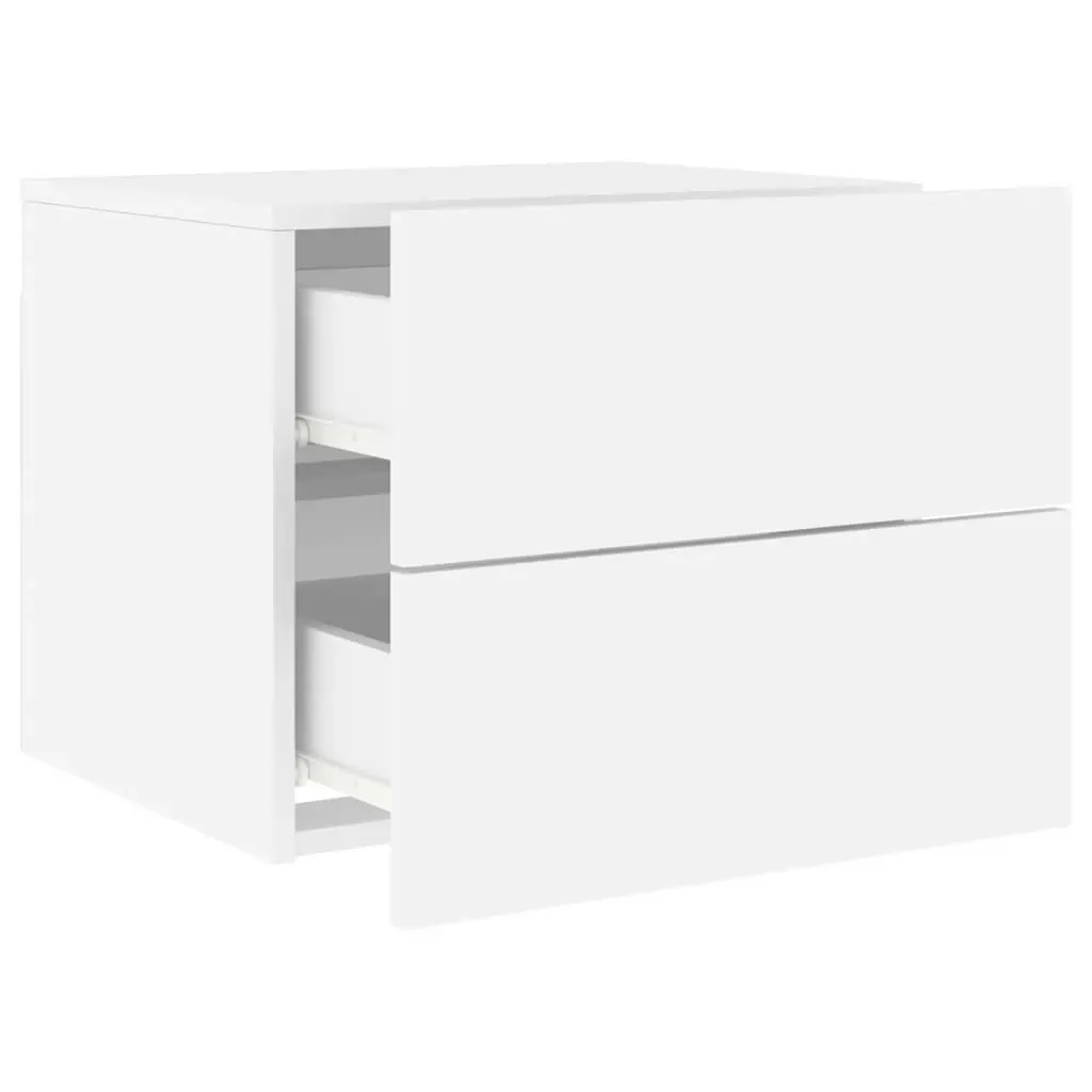 Wall-mounted Bedside Cabinet with LED Lights White Price