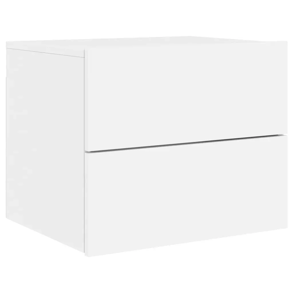 Wall-mounted Bedside Cabinets with LED Lights 2 pcs White Price