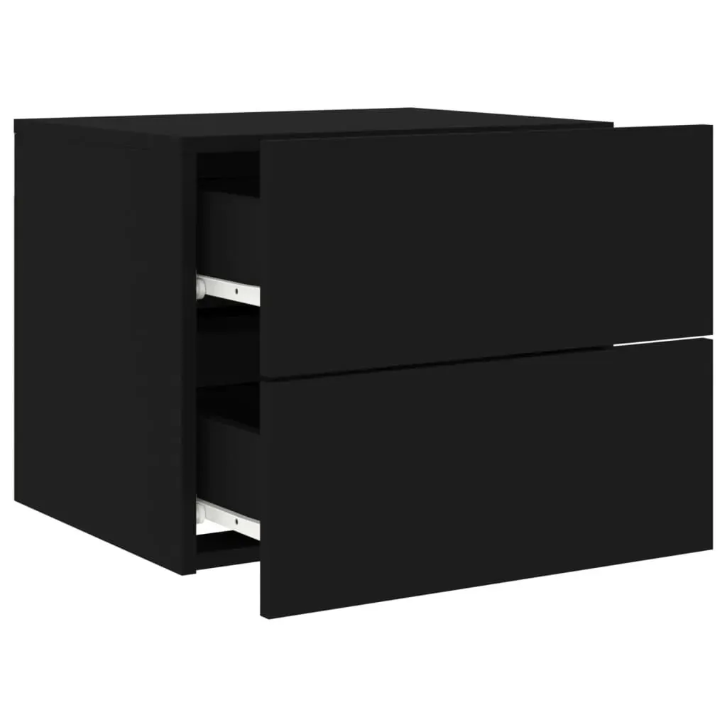 Wall-mounted Bedside Cabinet with LED Lights Black Price
