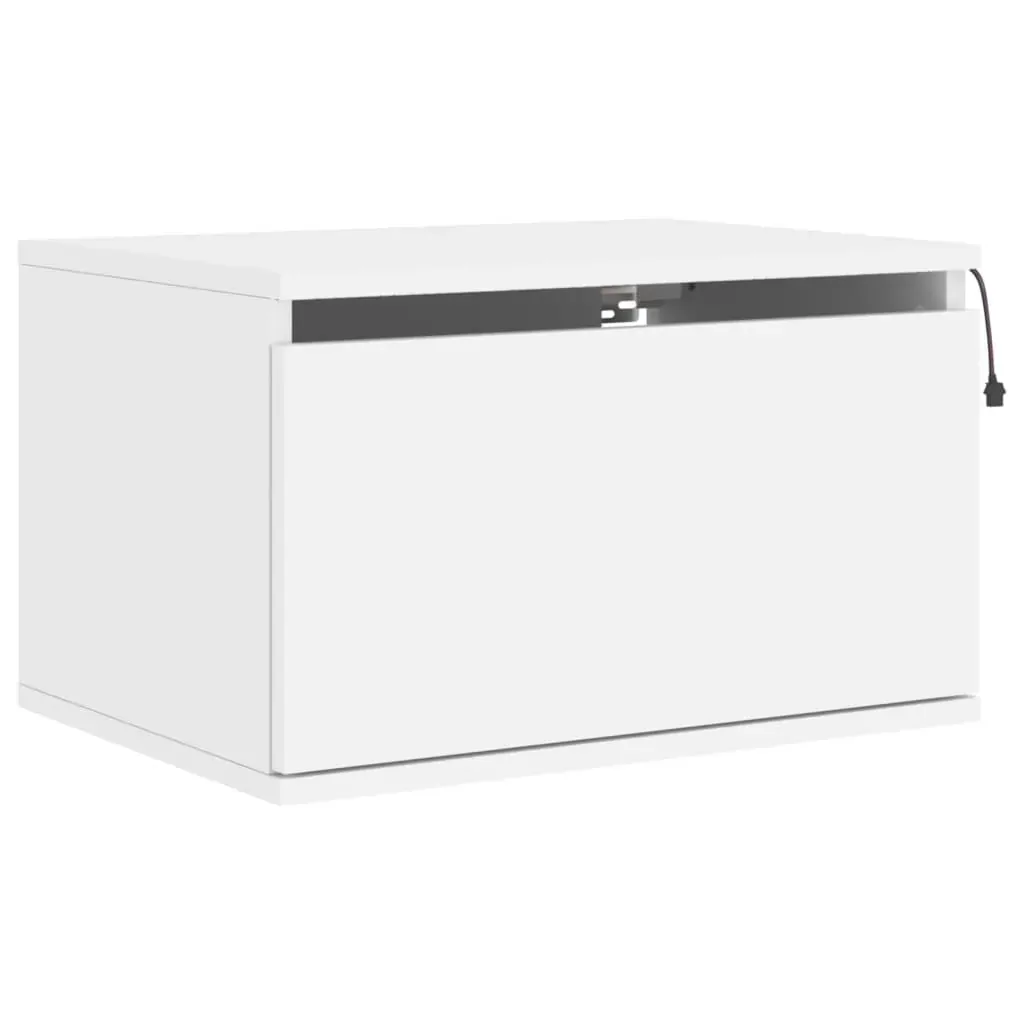 Wall-mounted Bedside Cabinets with LED Lights 2 pcs White Price
