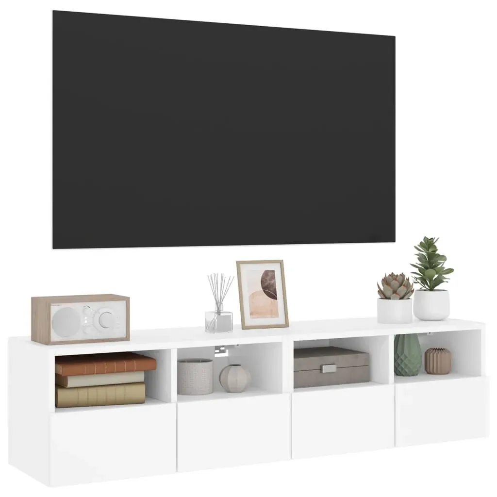 TV Wall Cabinets 2 pcs White 60x30x30 cm Engineered Wood Price