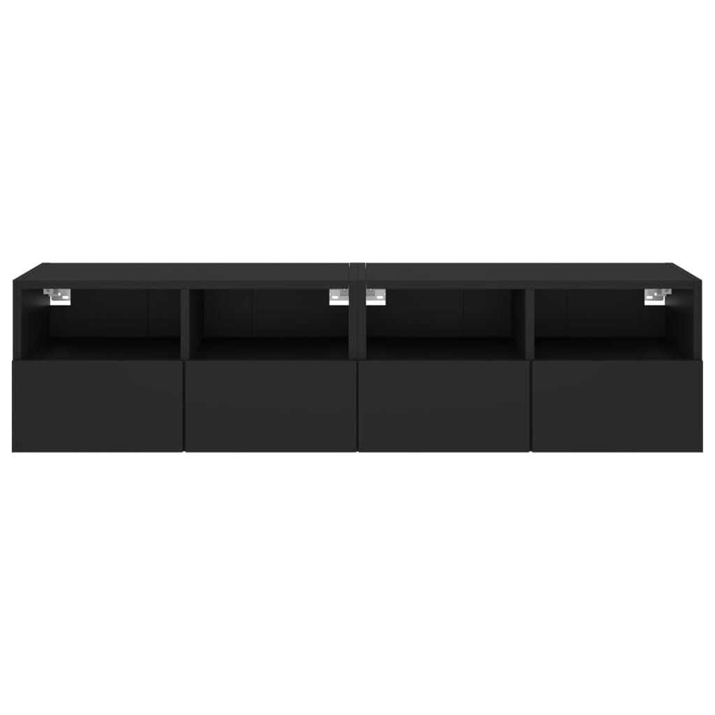 TV Wall Cabinets 2 pcs Black 60x30x30 cm Engineered Wood Price