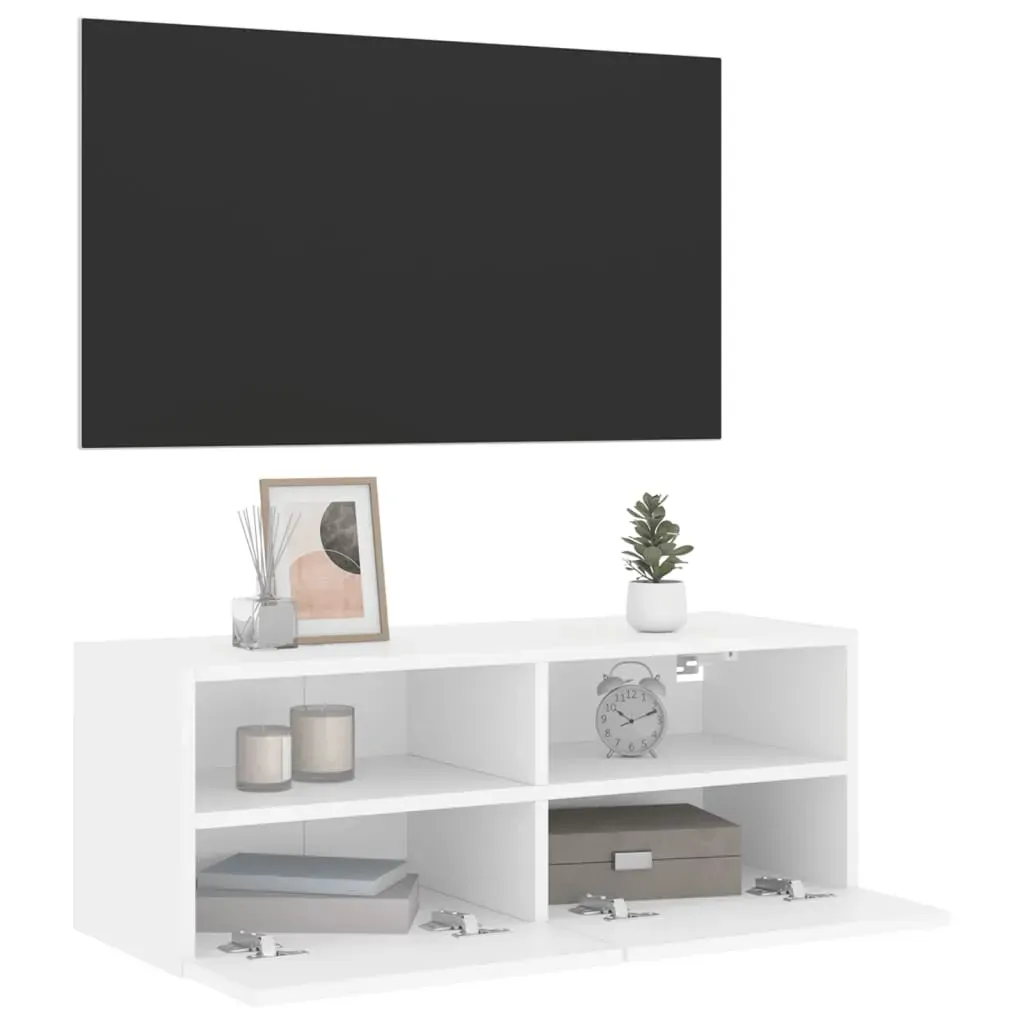 TV Wall Cabinet White 80x30x30 cm Engineered Wood Price