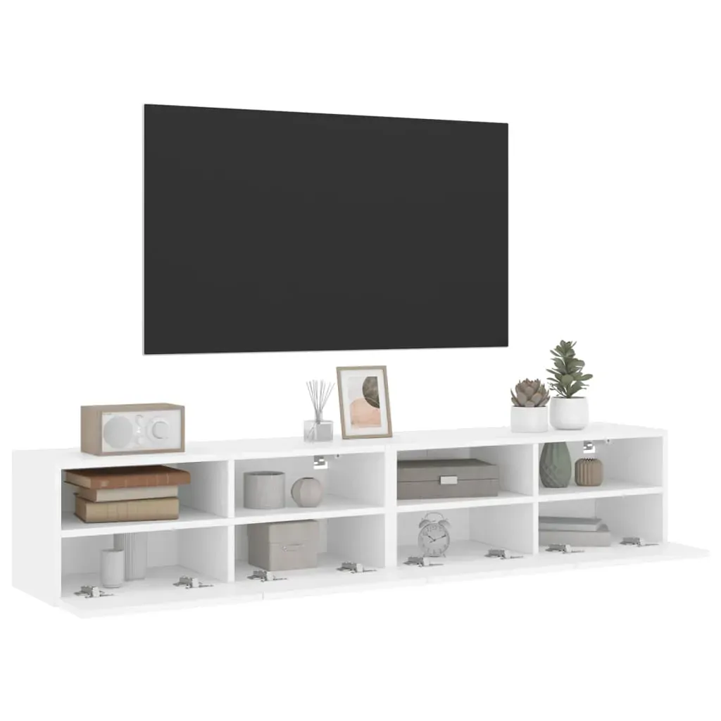 TV Wall Cabinets 2 pcs White 80x30x30 cm Engineered Wood Price