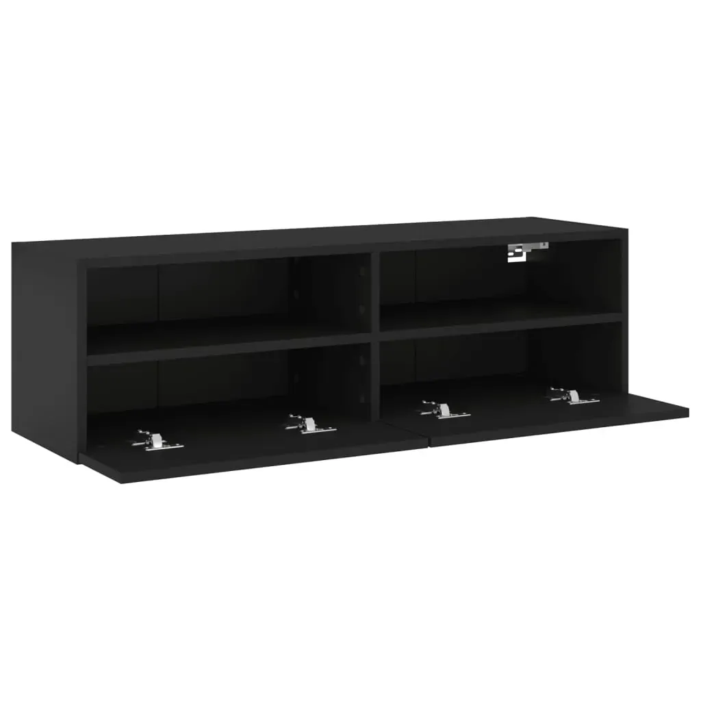 TV Wall Cabinet Black 100x30x30 cm Engineered Wood Price