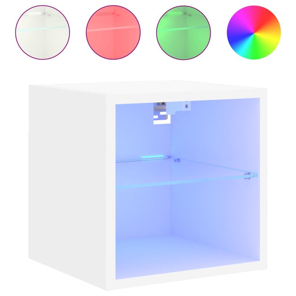 TV Wall Cabinets with LED Lights 2 pcs White 30x28.5x30 cm Price