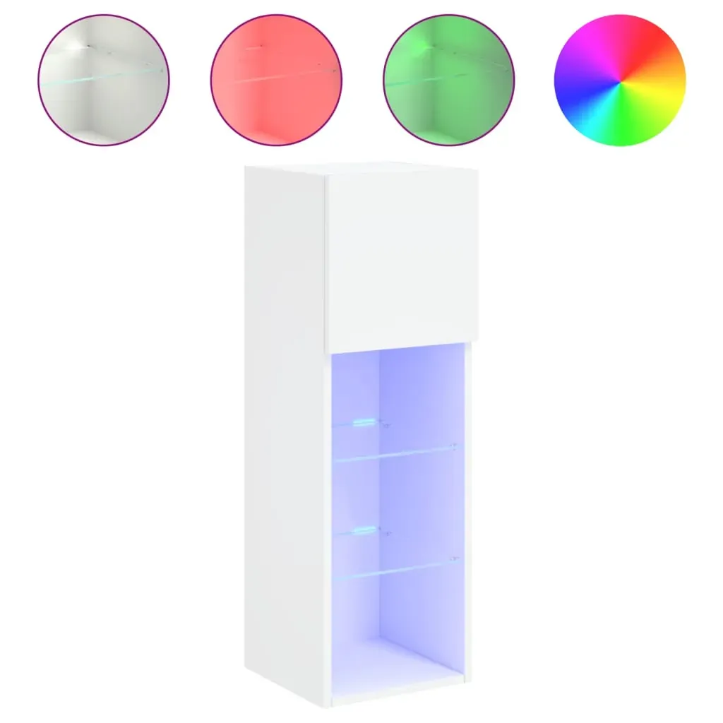 TV Cabinets with LED Lights 2 pcs White 30.5x30x90 cm Price