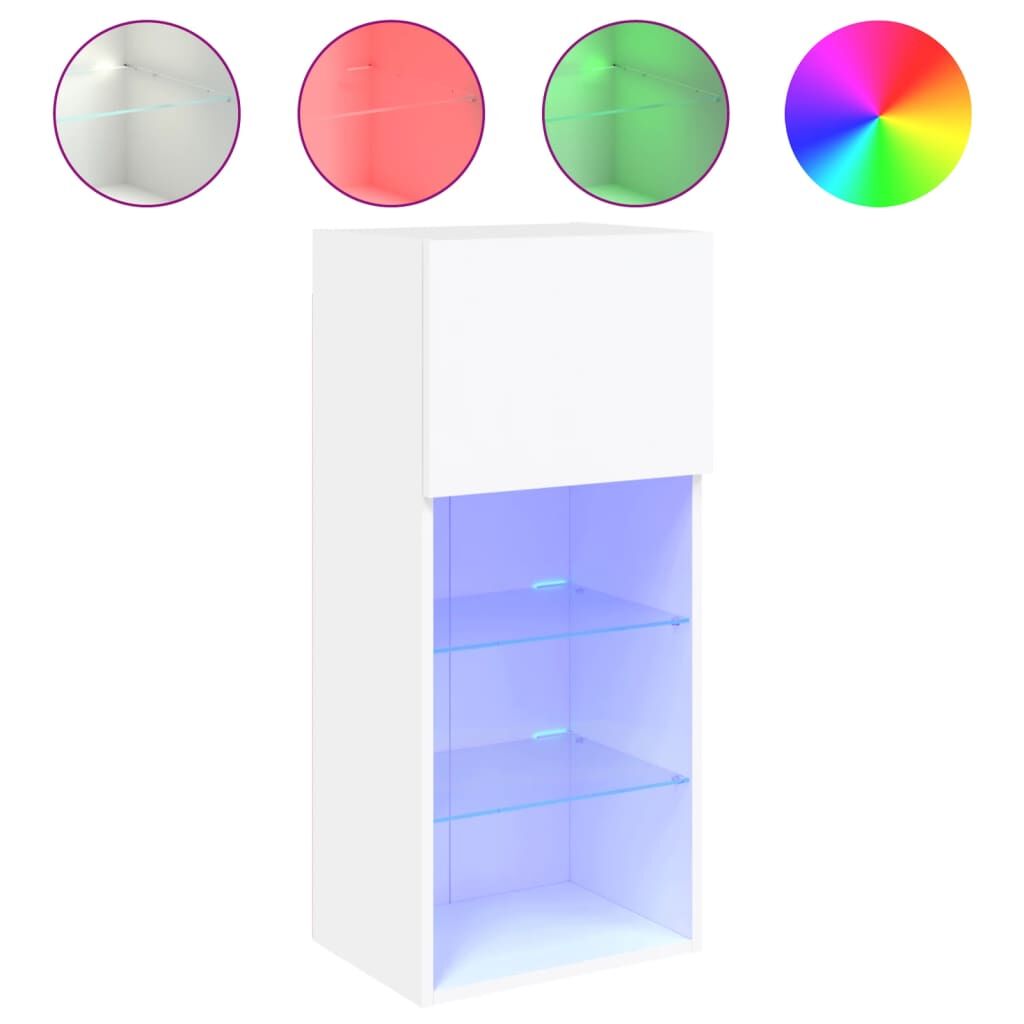 TV Cabinets with LED Lights 2 pcs White 40.5x30x90 cm Price