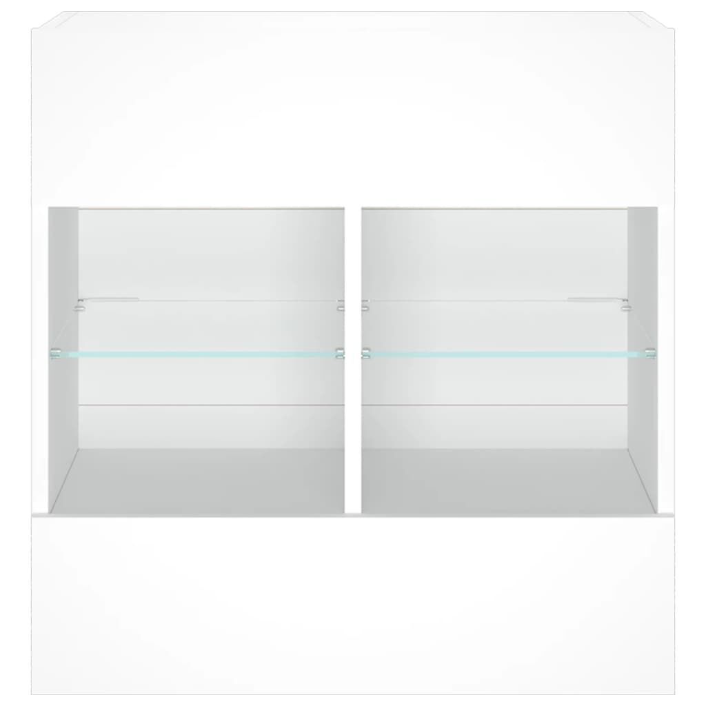 TV Wall Cabinet with LED Lights White 58.5x30x60.5 cm Price