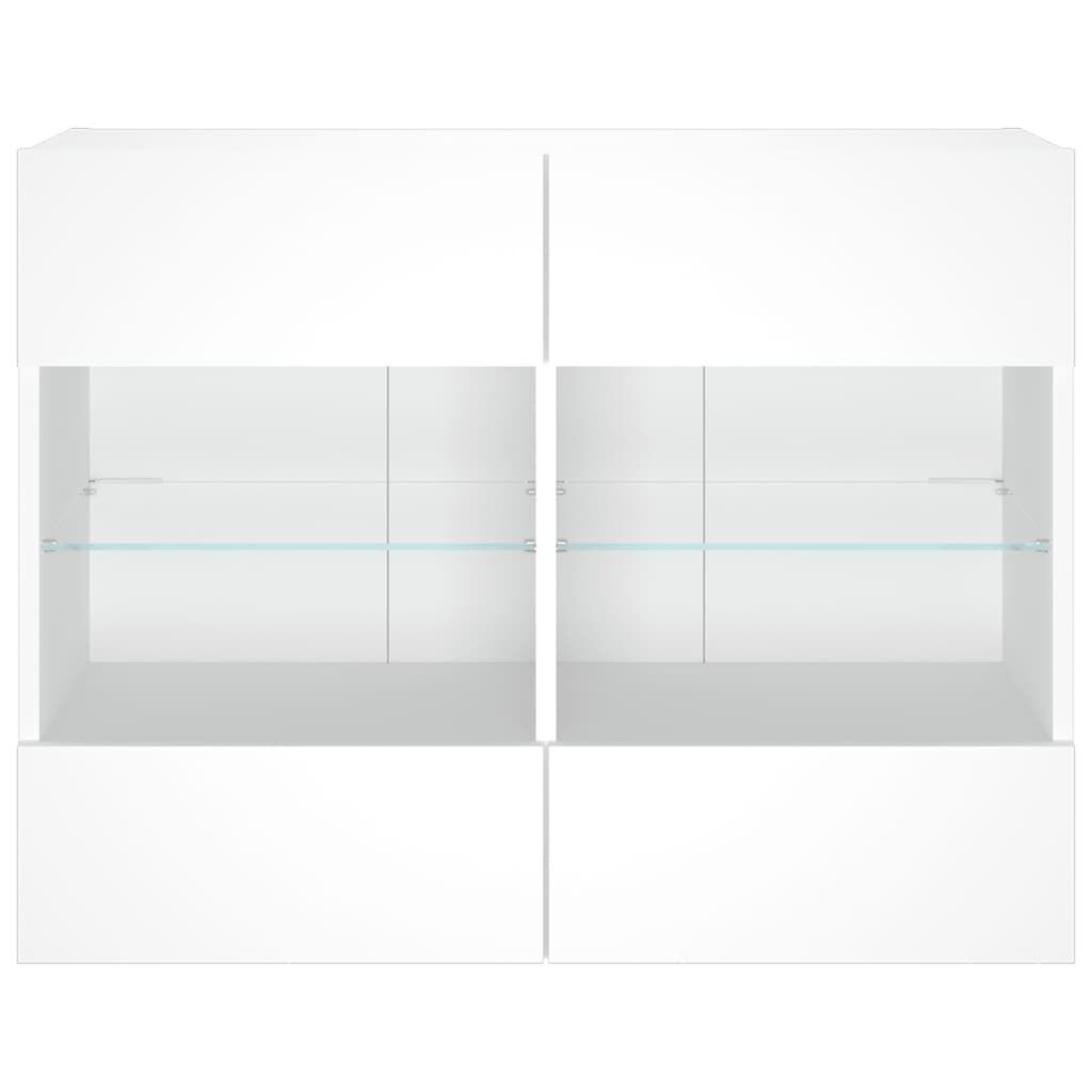 TV Wall Cabinet with LED Lights White 78.5x30x60.5 cm Price