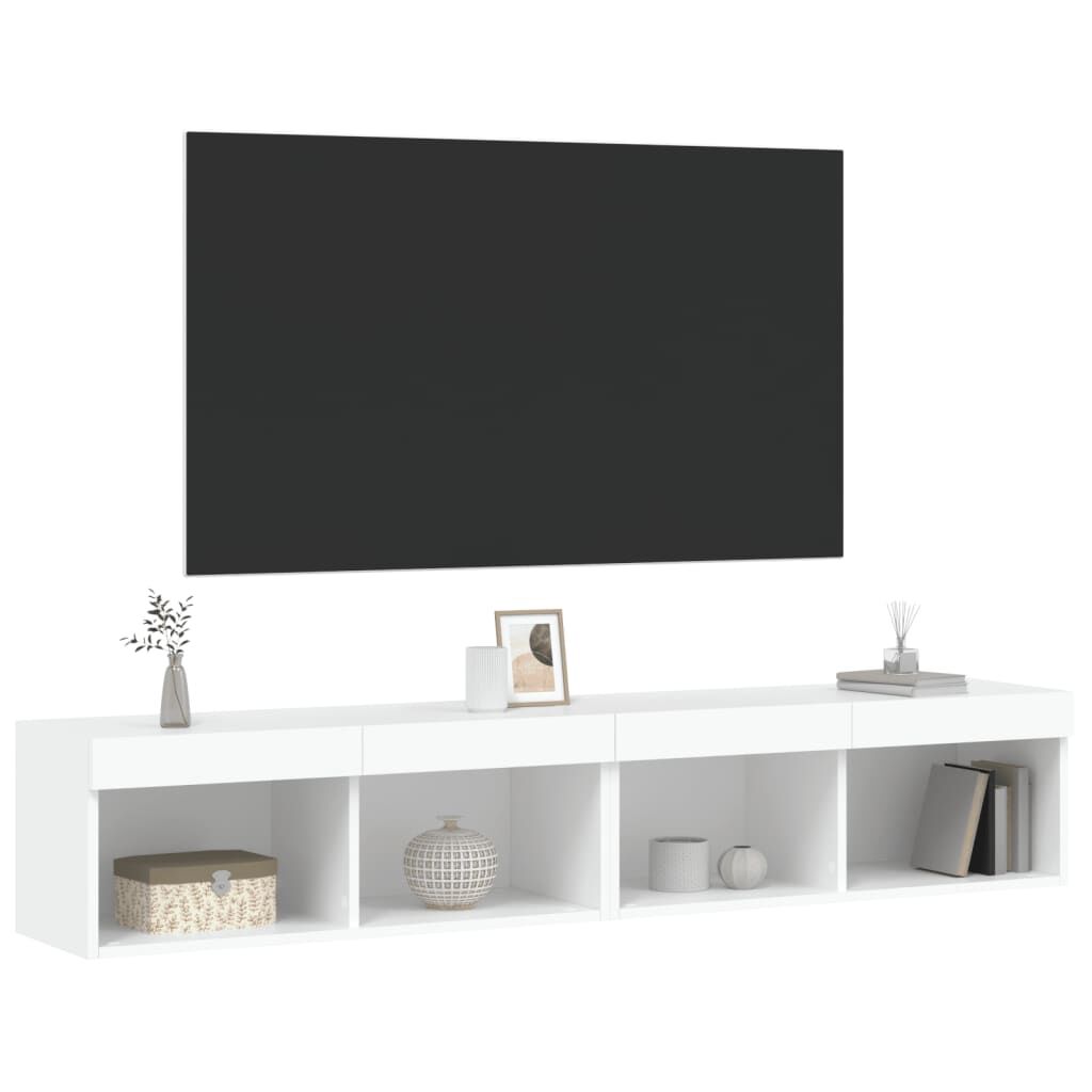 TV Cabinets with LED Lights 2 pcs White 80x30x30 cm Price