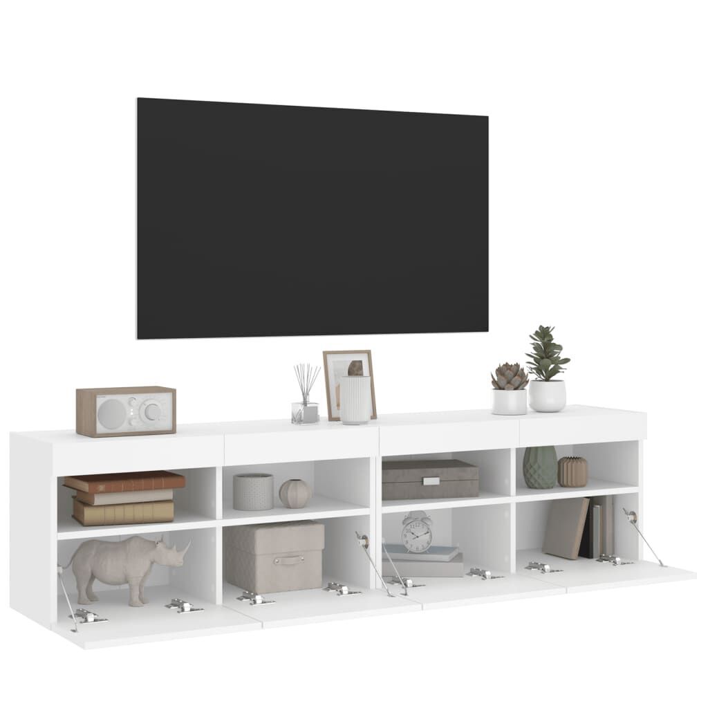 TV Wall Cabinets with LED Lights 2 pcs White 80x30x40 cm Price