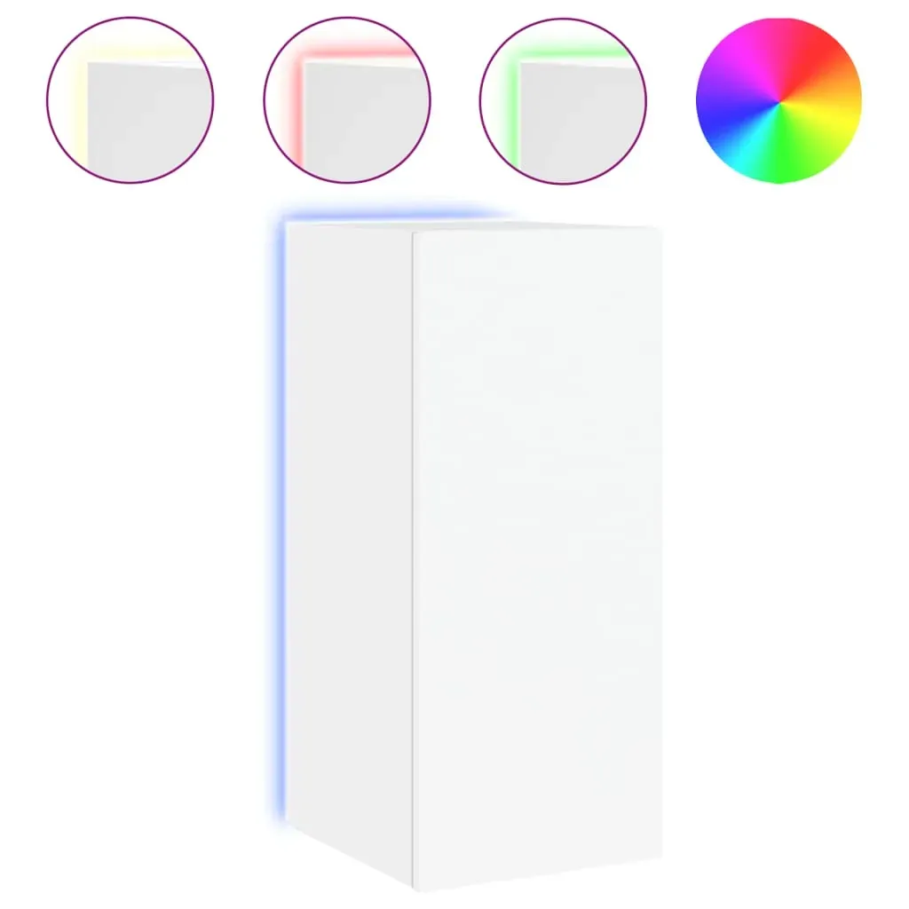 TV Wall Cabinets with LED Lights 2 pcs White 30.5x35x70 cm Price