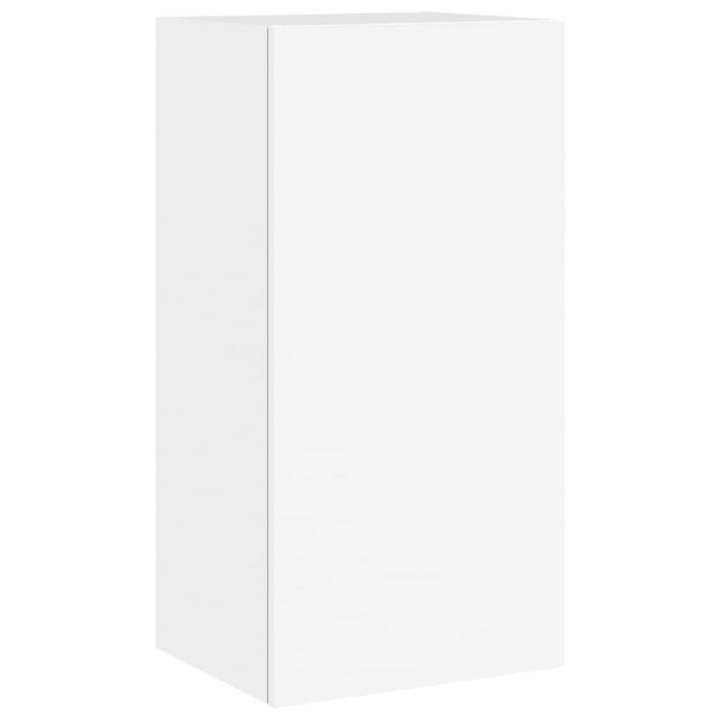 TV Wall Cabinet with LED Lights White 40.5x35x80 cm Price