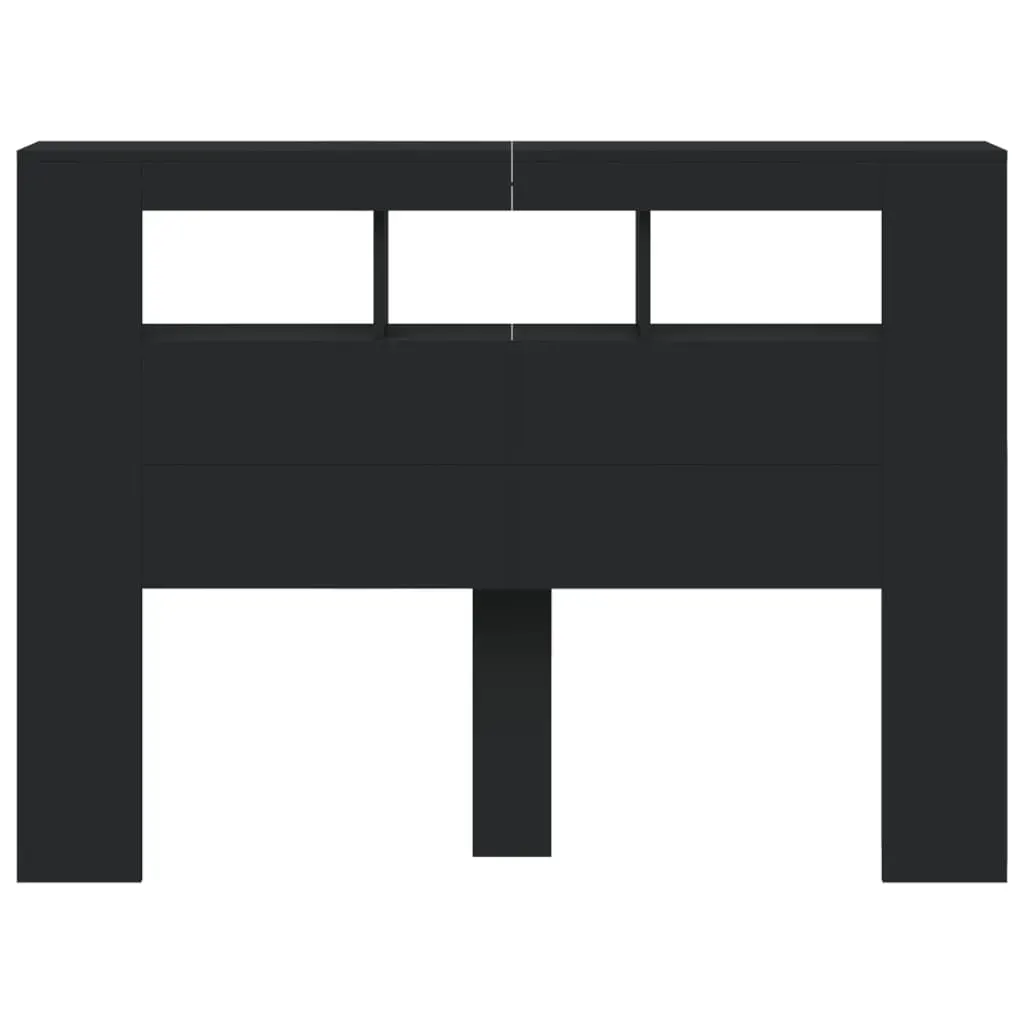 LED Headboard Black 140 cm Engineered Wood Price