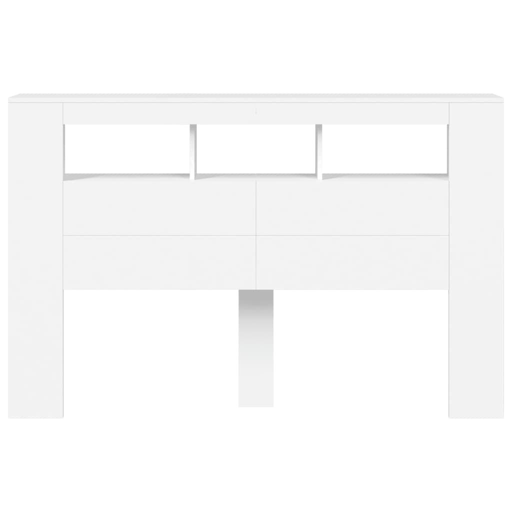 LED Headboard White 160 cm Engineered Wood Price