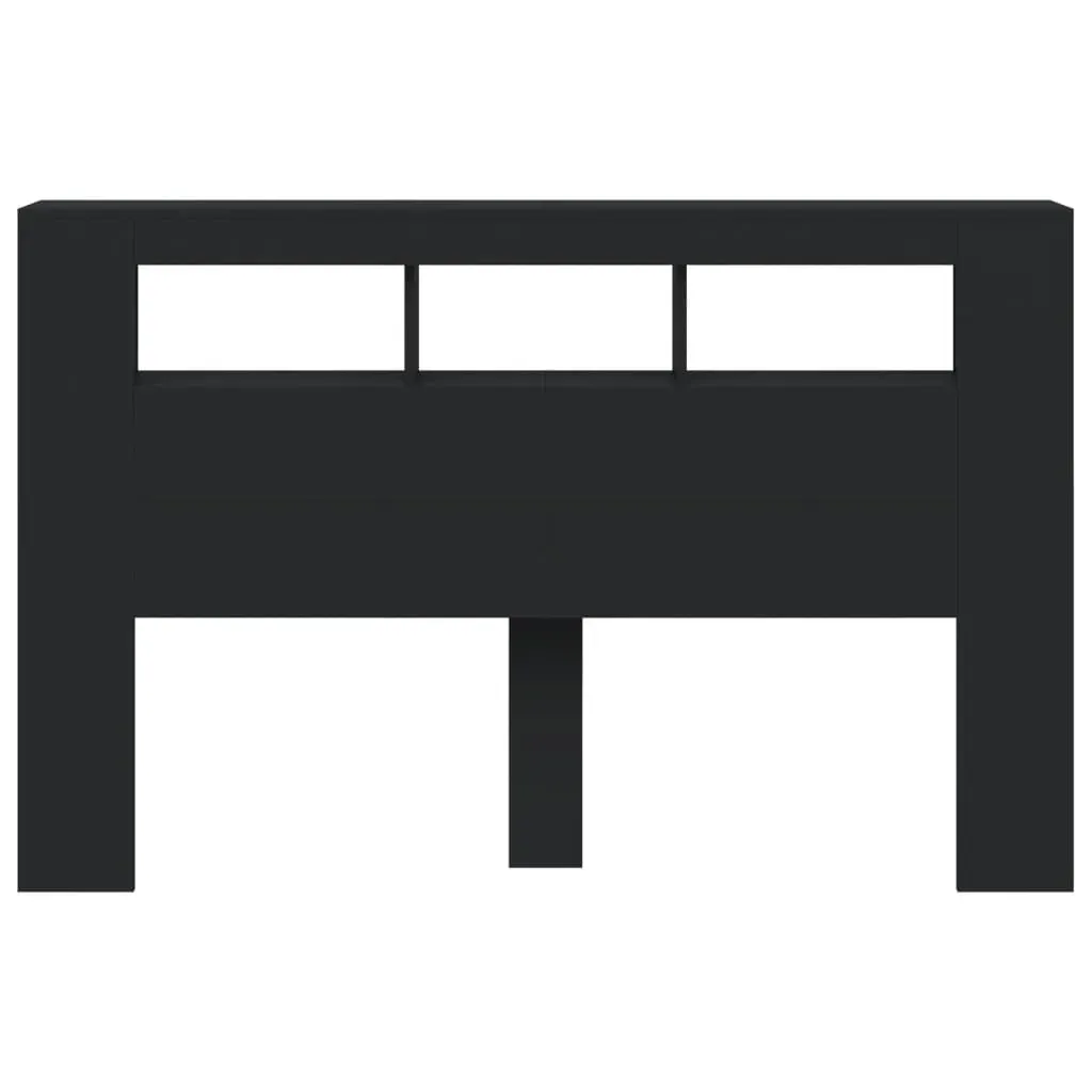 LED Headboard Black 160 cm Engineered Wood Price