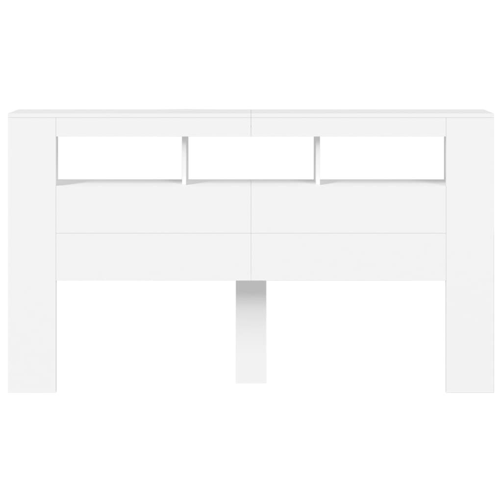 LED Headboard White 180 cm Engineered Wood Price