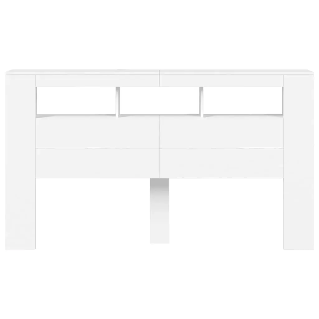 LED Headboard White 180 cm Engineered Wood Price
