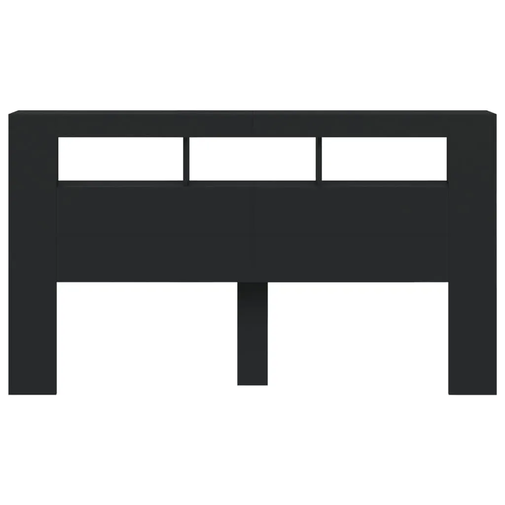 LED Headboard Black 180x18.5x103.5 cm Engineered Wood Price