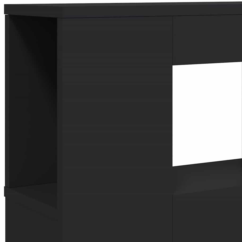 LED Headboard Black 200 cm Engineered Wood Price