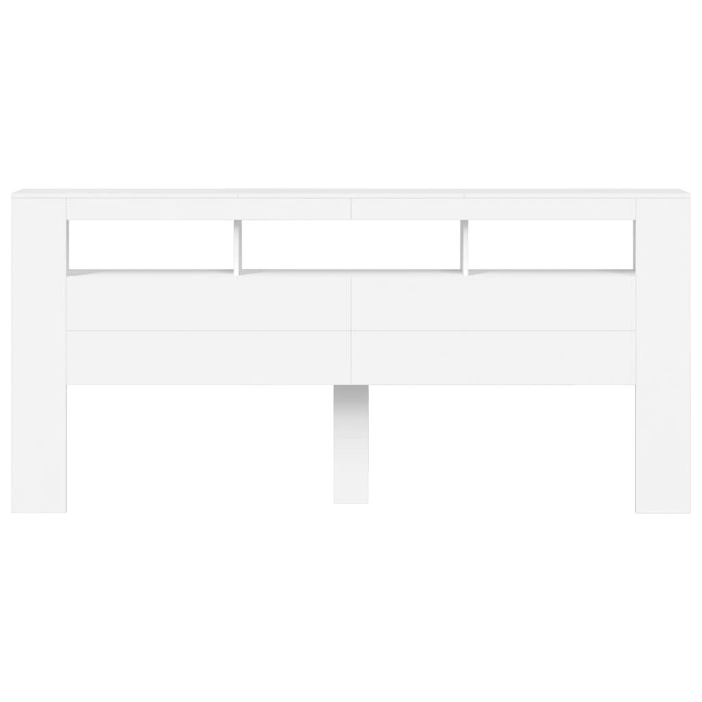 LED Headboard White 220 cm Engineered Wood Price