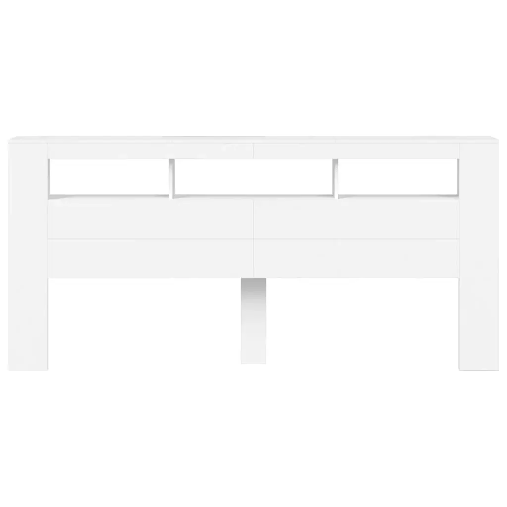 LED Headboard White 220 cm Engineered Wood Price