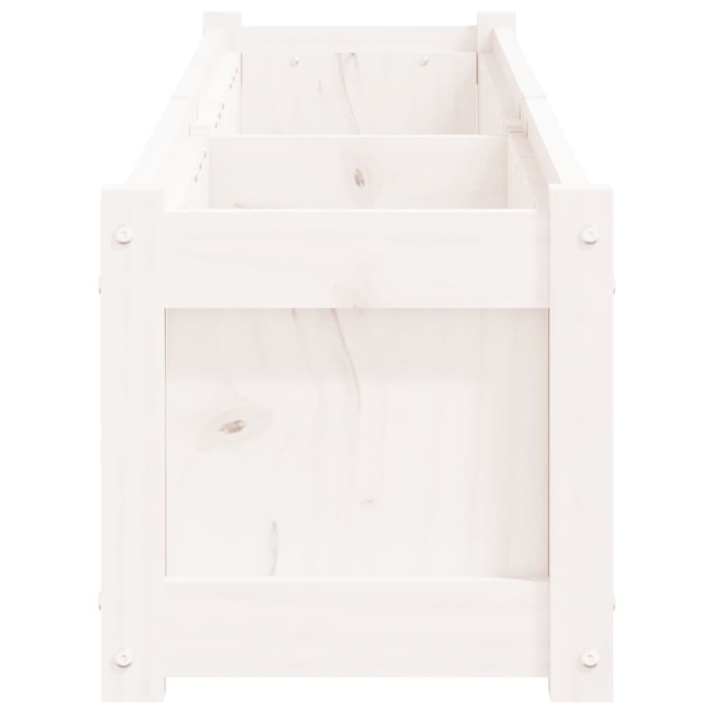 Garden Planters 2 pcs White Solid Wood Pine Price