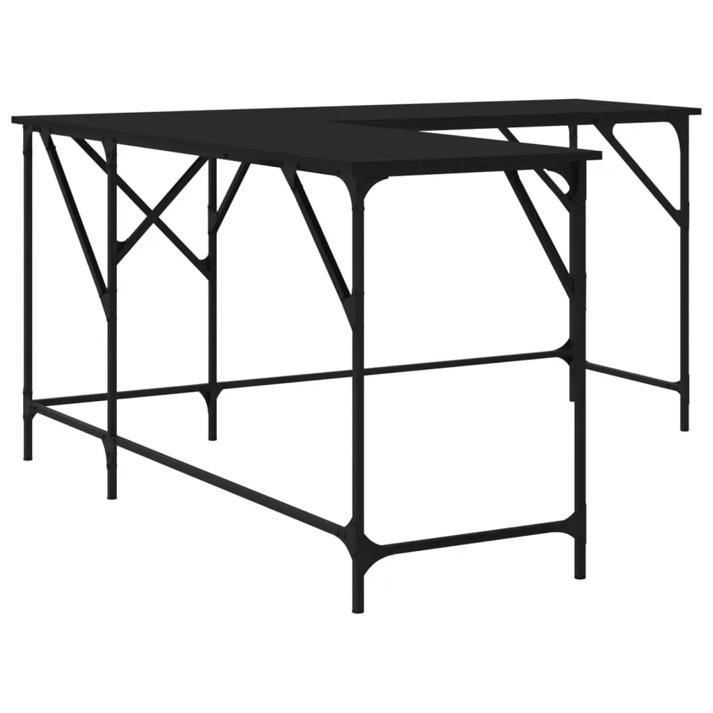 Desk Black 149x149x75 cm Engineered Wood Price