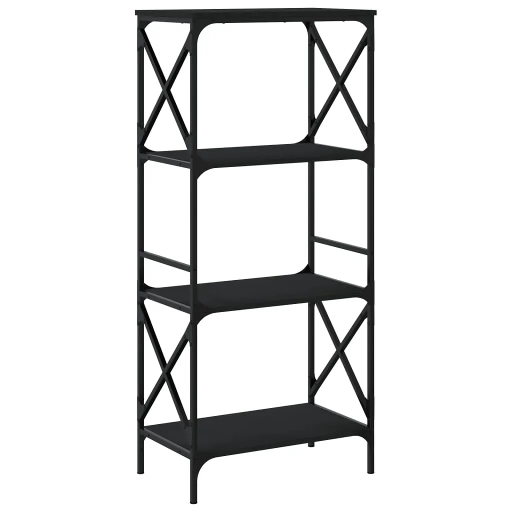 Bookcase 4-Tier Black 59x35x132 cm Engineered Wood Price