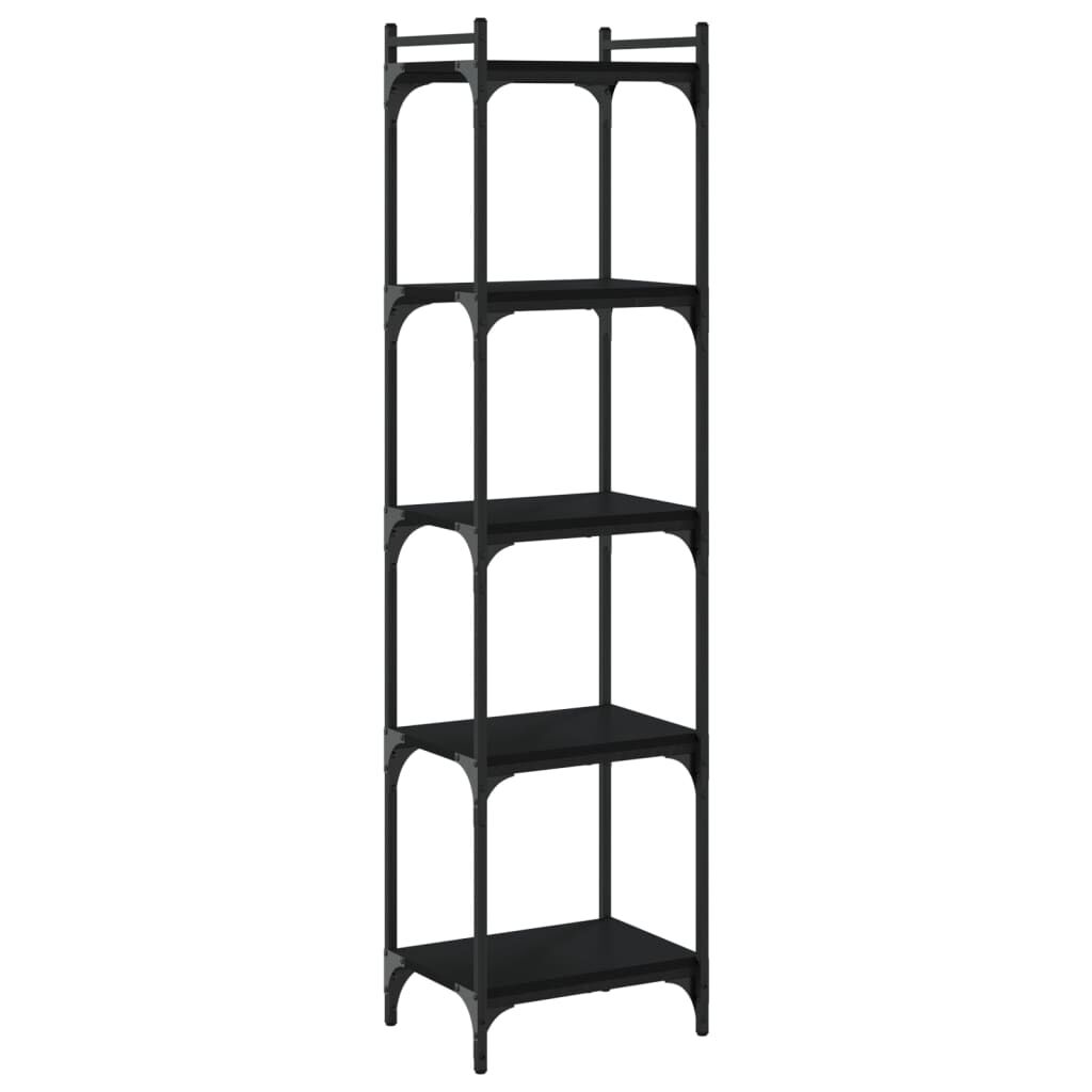 Bookcase 5-Tier Black 40x30x154 cm Engineered Wood Price