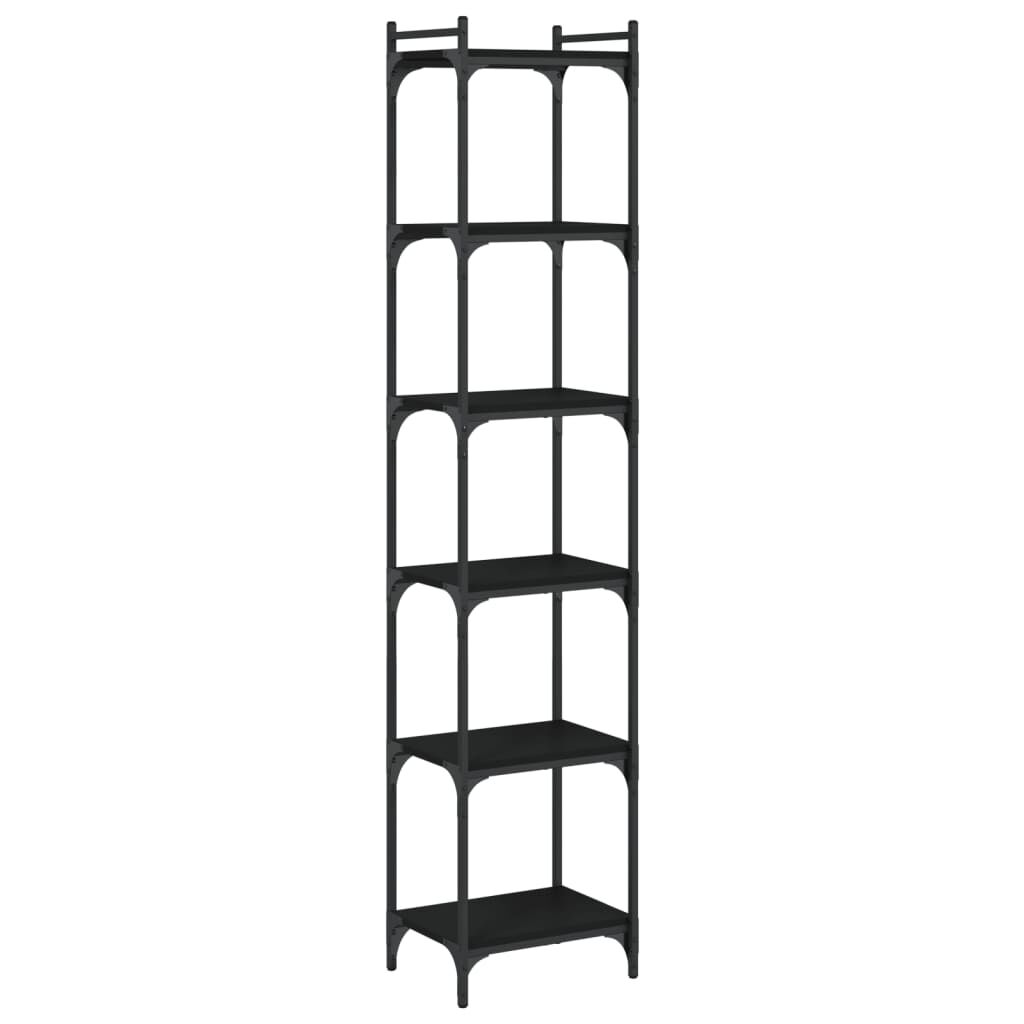 Bookcase 6-Tier Black 40x30x188 cm Engineered Wood Price