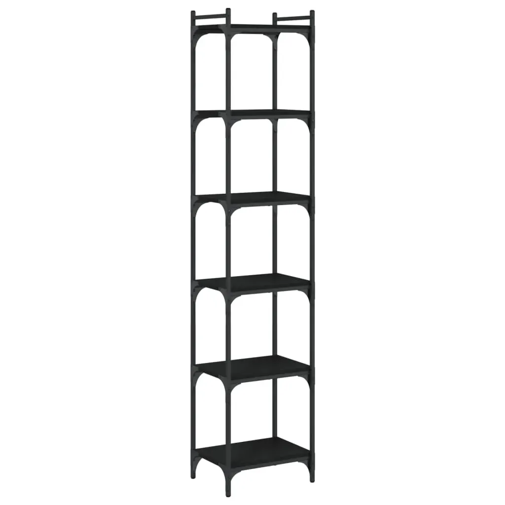 Bookcase 6-Tier Black 40x30x188 cm Engineered Wood Price