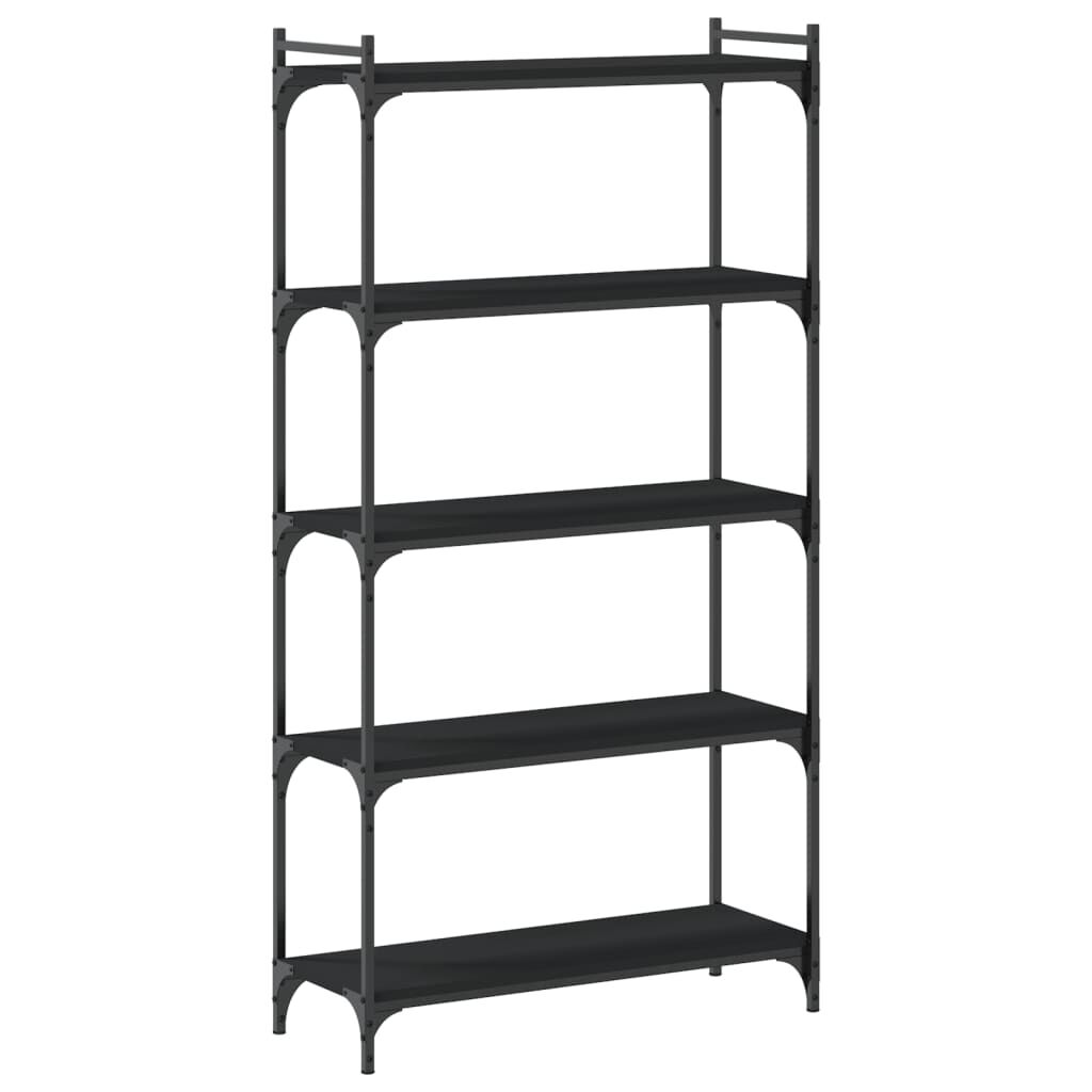 Bookcase 5-Tier Black 80x30x154 cm Engineered Wood Price