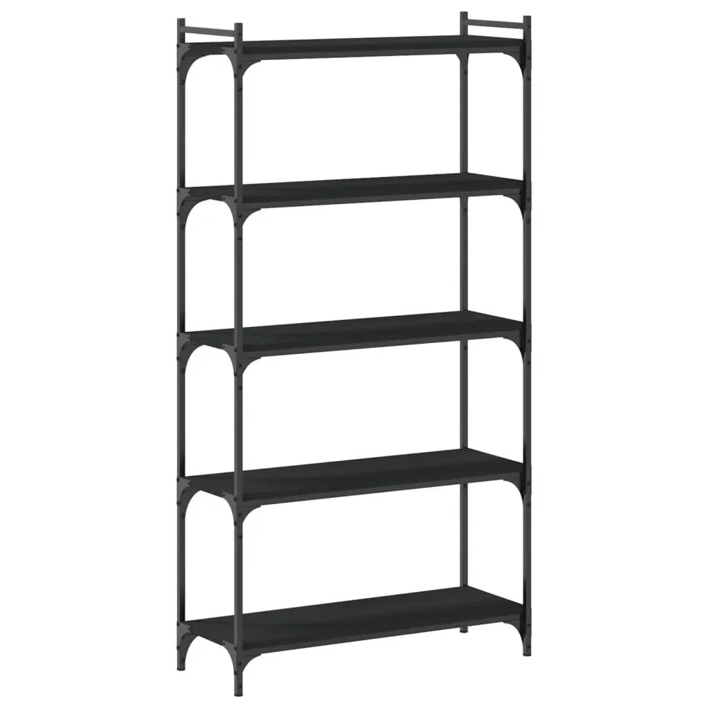 Bookcase 5-Tier Black 80x30x154 cm Engineered Wood Price