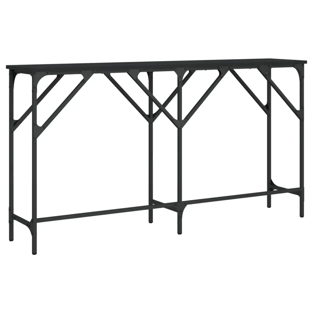 Console Table Black 140x29x75 cm Engineered Wood Price