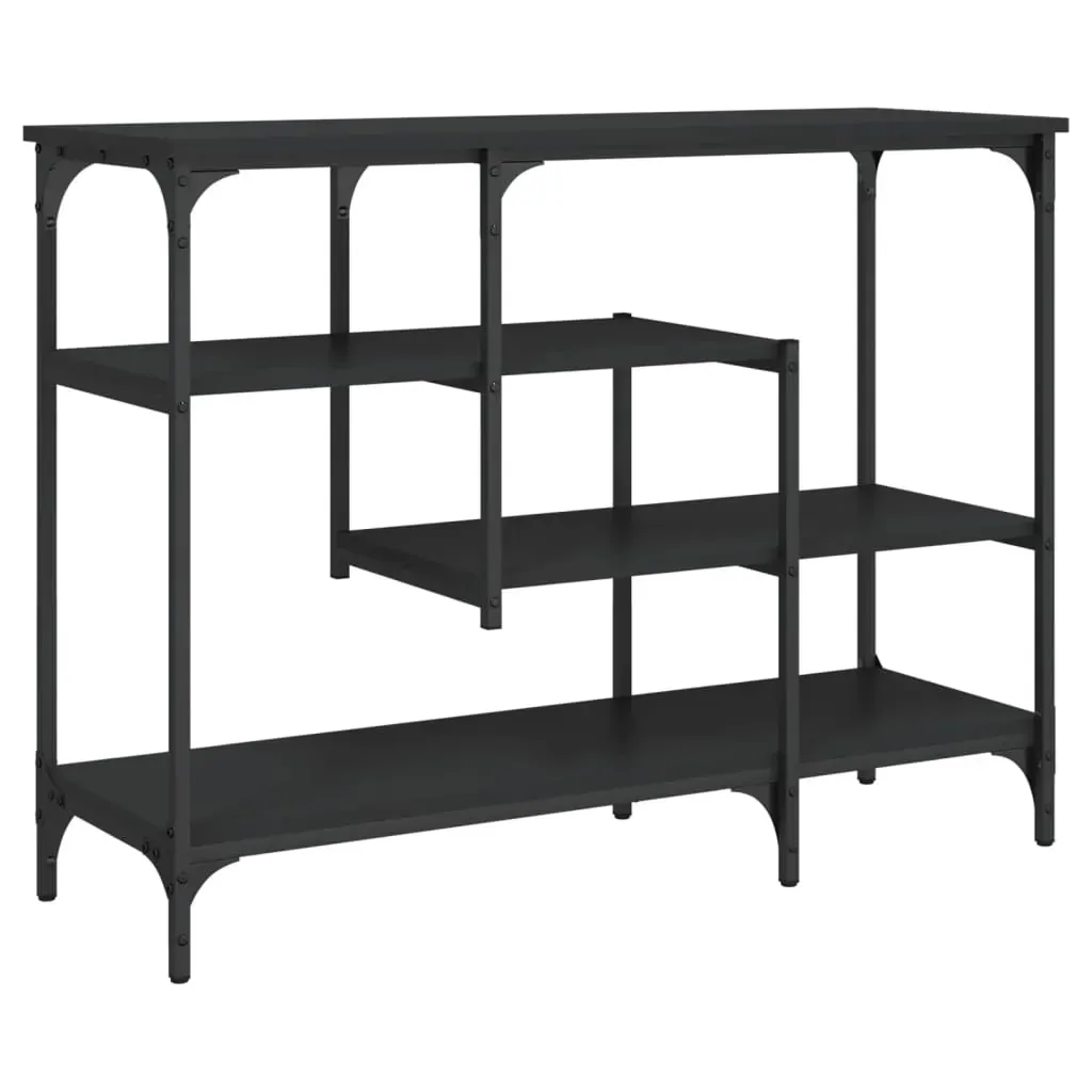 Console Table with Shelves Black 100x35x75 cm Price