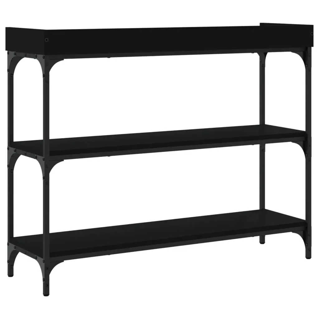Console Table with Shelves Black 100x30x80 cm Price