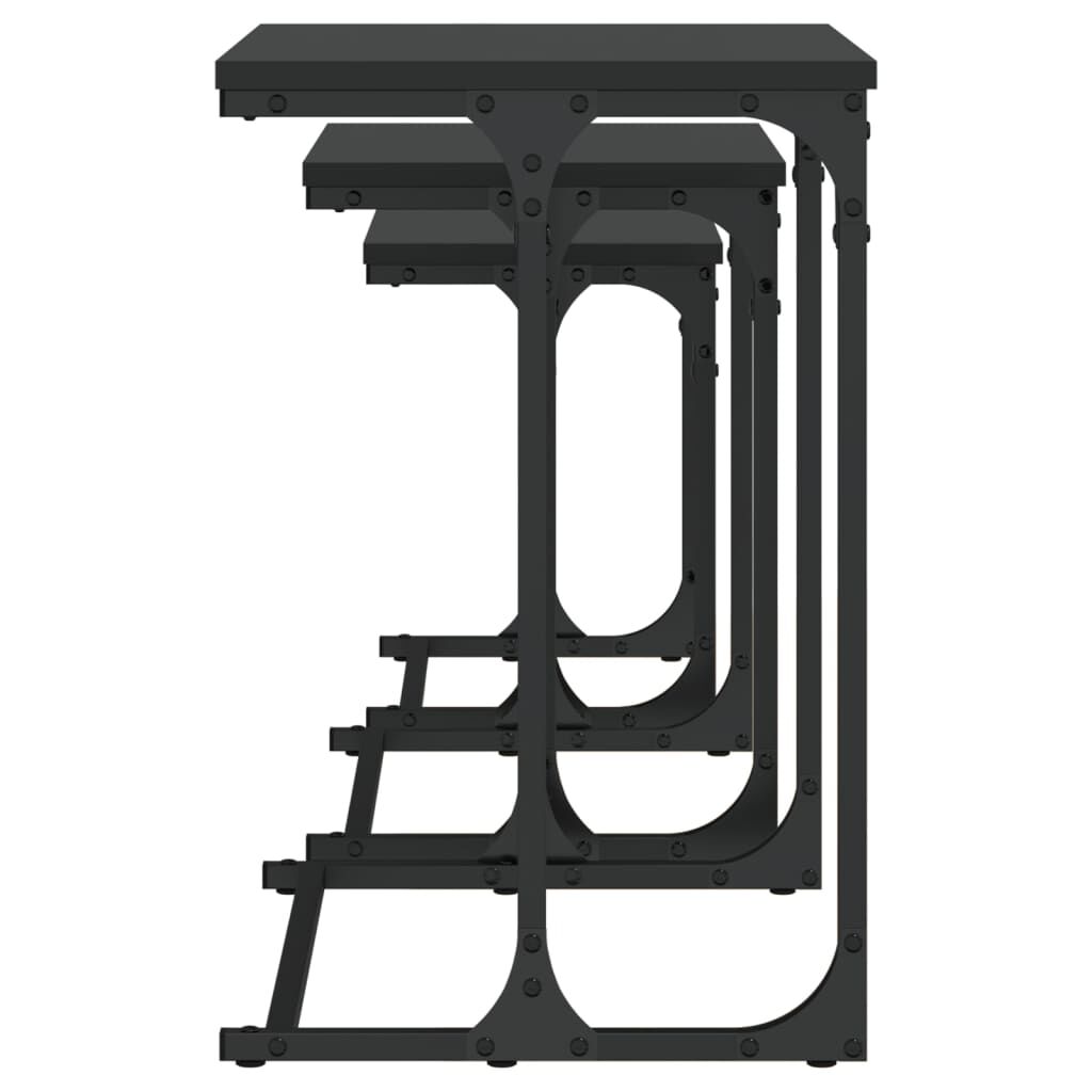 Nesting Coffee Tables 3 pcs Black Engineered Wood Price
