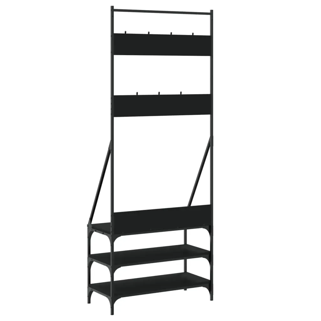 Clothes Rack with Shoe Storage Black 72x34x184 cm Price