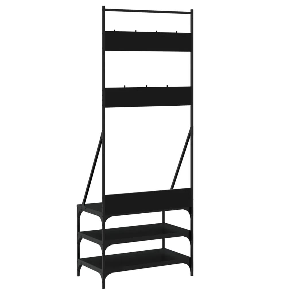 Clothes Rack with Shoe Storage Black 70x40x184 cm Price