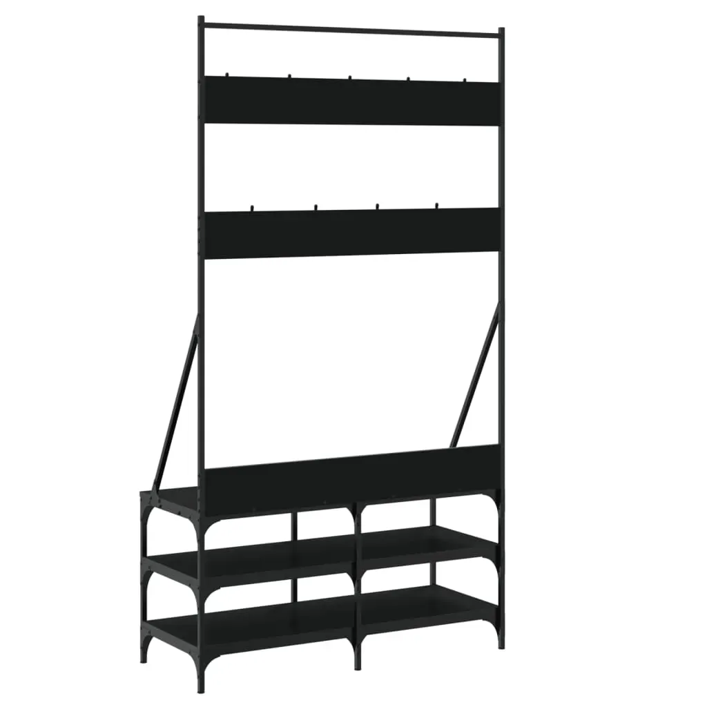 Clothes Rack with Shoe Storage Black 100x40x184 cm Price