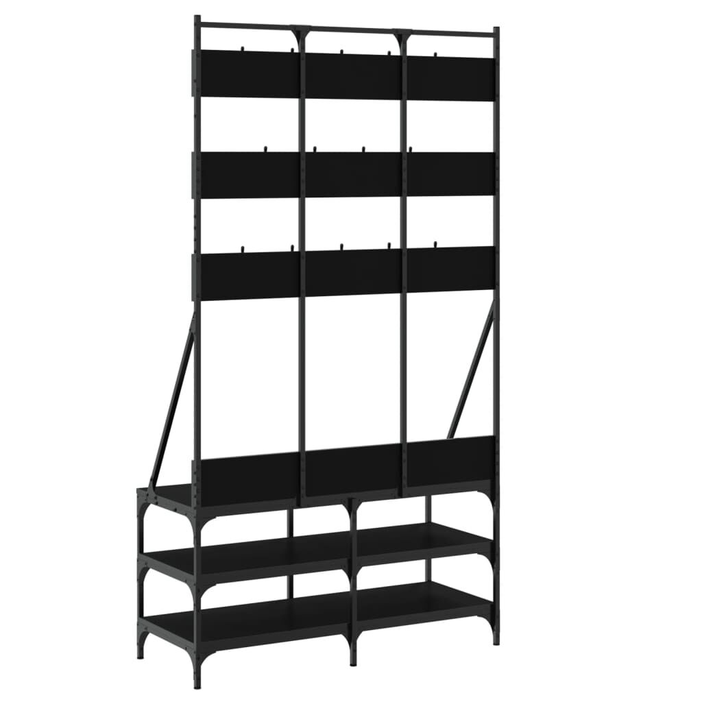 Clothes Rack with Shoe Storage Black 100x40x184 cm Price