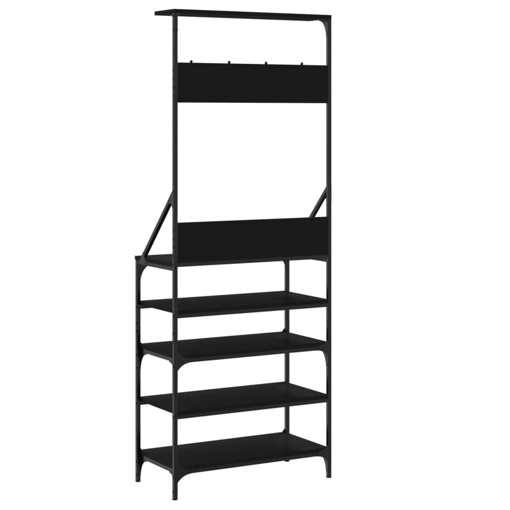 Clothes Rack with Shoe Storage Black 70x34x184 cm Price