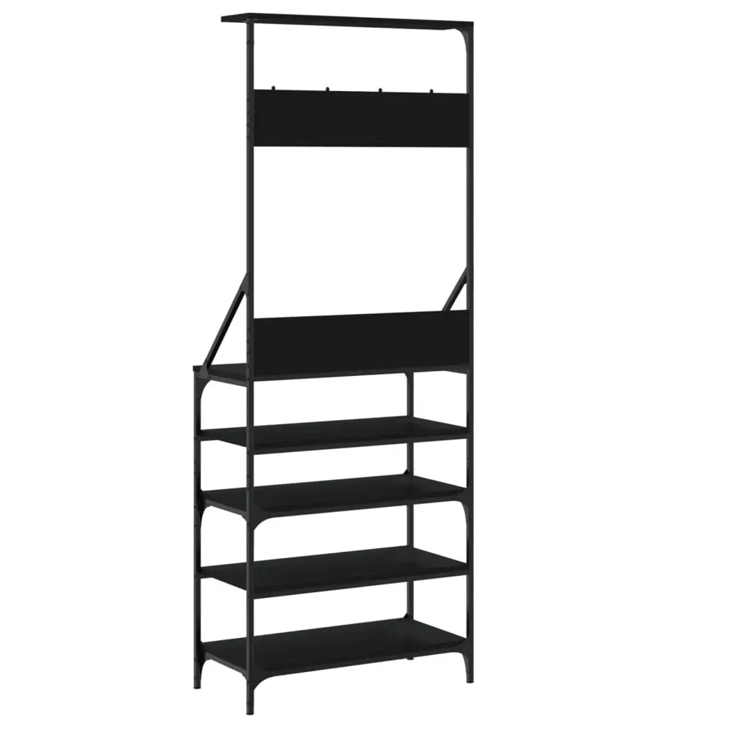 Clothes Rack with Shoe Storage Black 70x34x184 cm Price