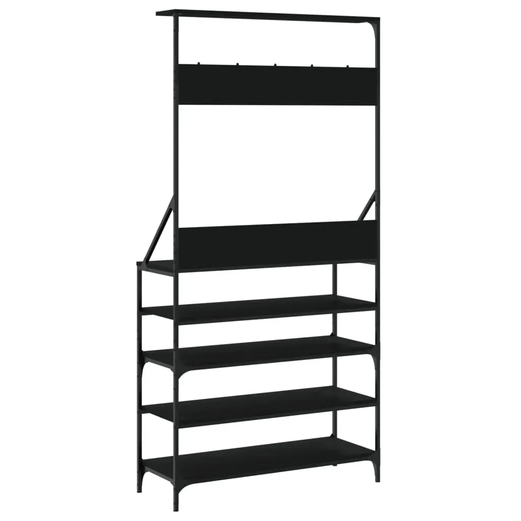 Clothes Rack with Shoe Storage Black 90x34x184 cm Price
