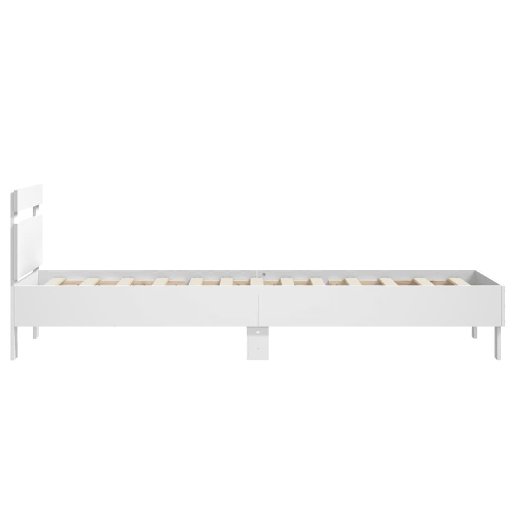 Bed Frame without Mattress with Headboard White 90x190 cm Price
