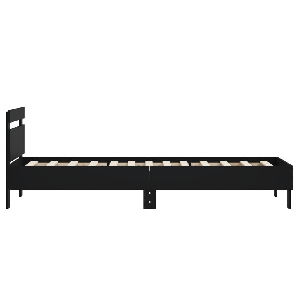 Bed Frame without Mattress with Headboard Black 90x190 cm Price