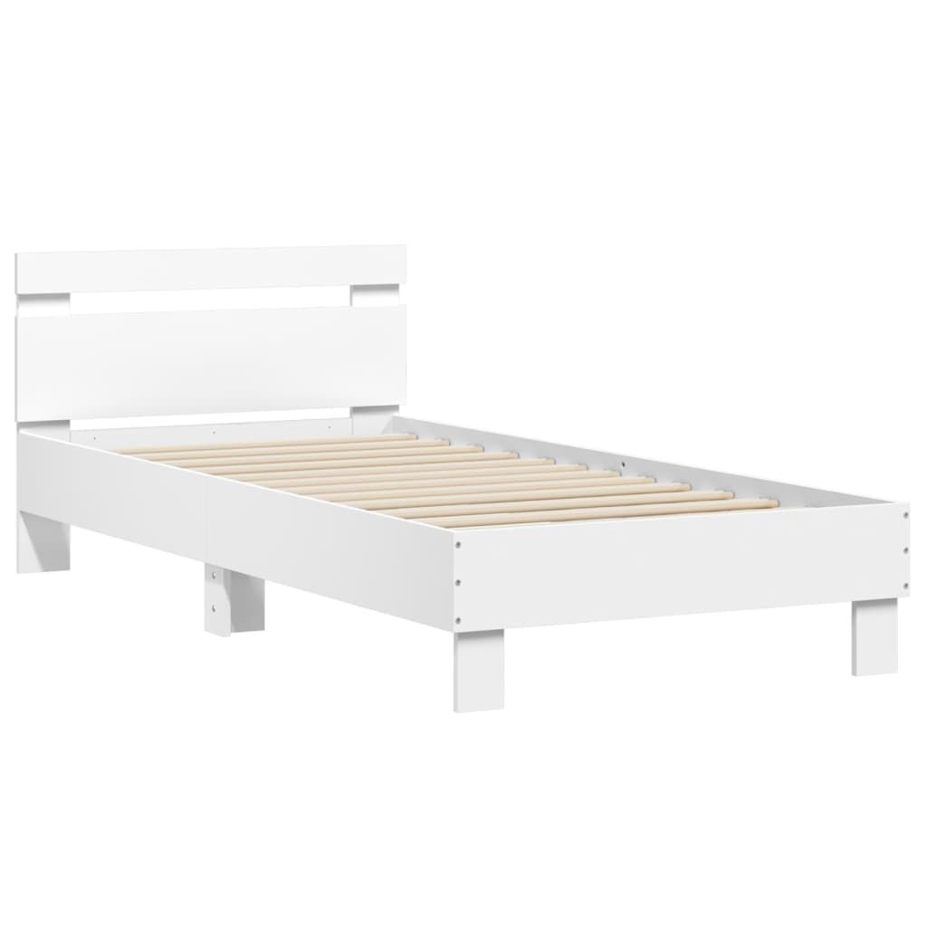 Bed Frame without Mattress with LED Lights White 90x190 cm Price